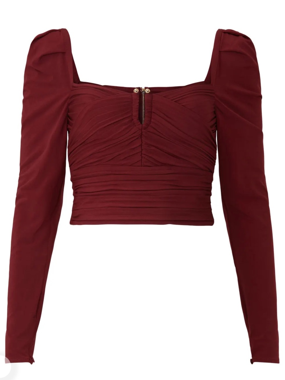 Self Portrait Burgundy Gathered Top 2